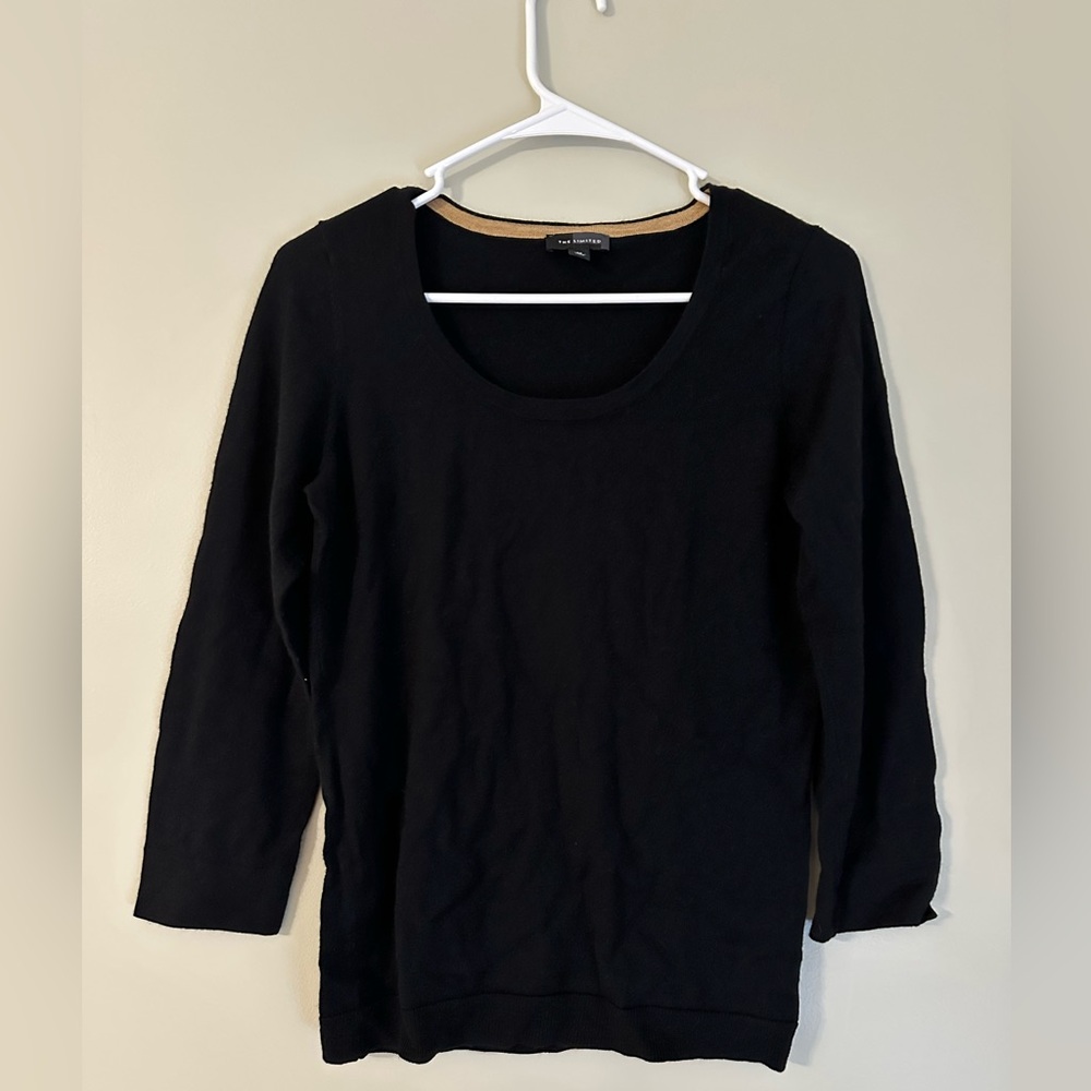 The Limited Black Scoop Neck Lightweight Sweater